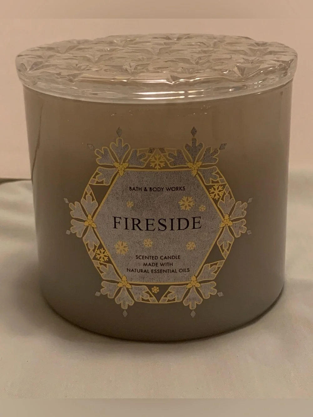 Bath & Body Works Fireside Candle 3-Wick Scented Candle with Glass Lid Holidays